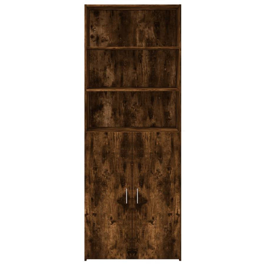 Hoge kast 80x42,5x185 cm bewerkt hout gerookt eikenkleurig