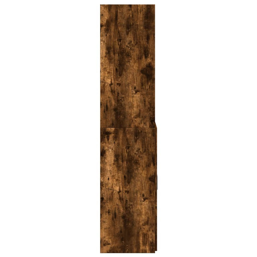 Hoge kast 80x42,5x185 cm bewerkt hout gerookt eikenkleurig