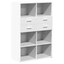 Hoge kast 80x42,5x124 cm bewerkt hout wit