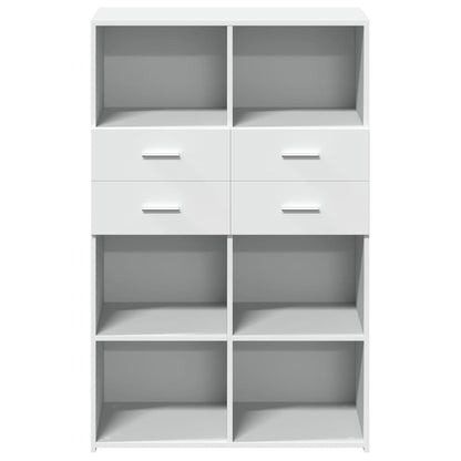 Hoge kast 80x42,5x124 cm bewerkt hout wit