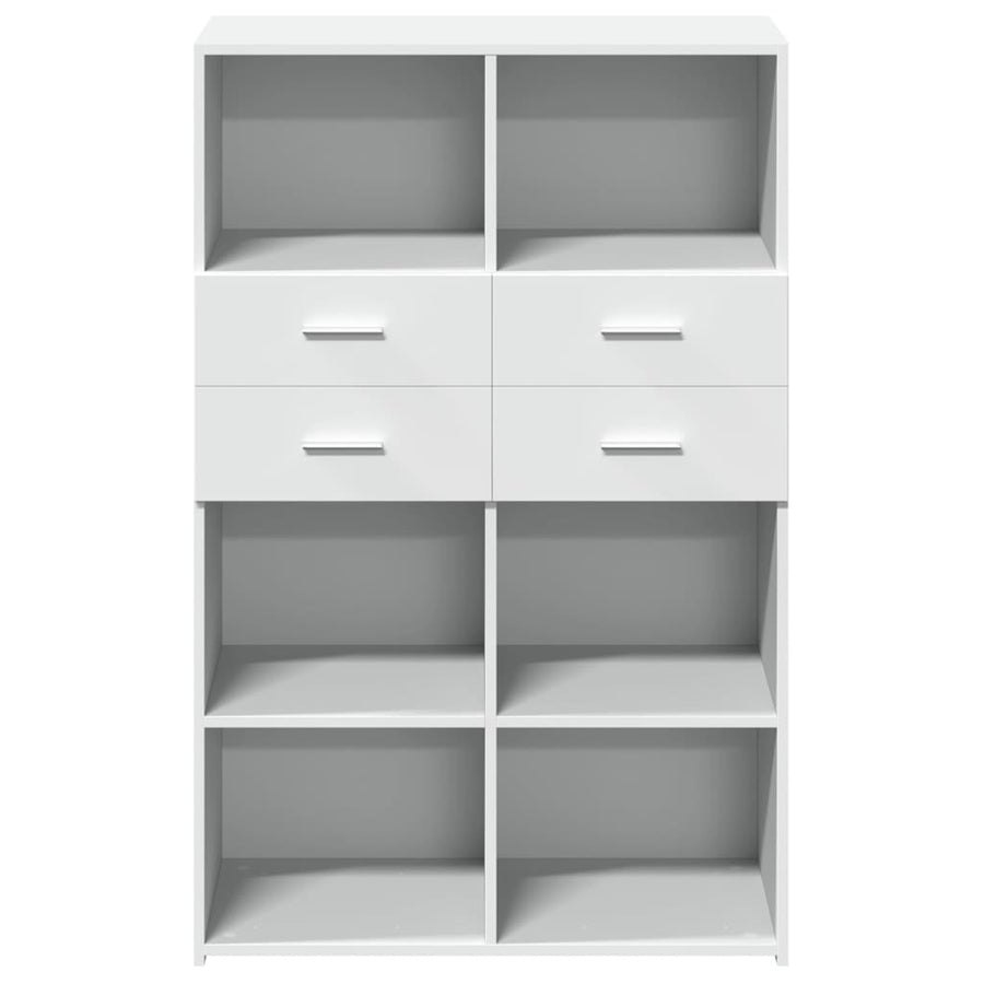 Hoge kast 80x42,5x124 cm bewerkt hout wit