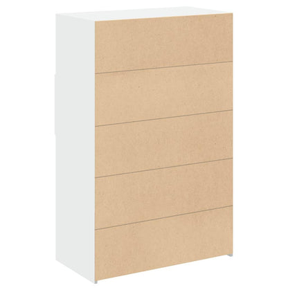 Hoge kast 80x42,5x124 cm bewerkt hout wit