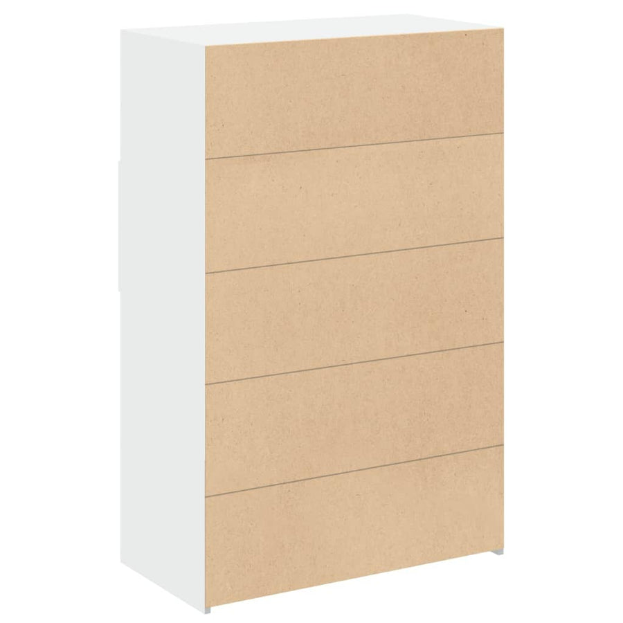 Hoge kast 80x42,5x124 cm bewerkt hout wit