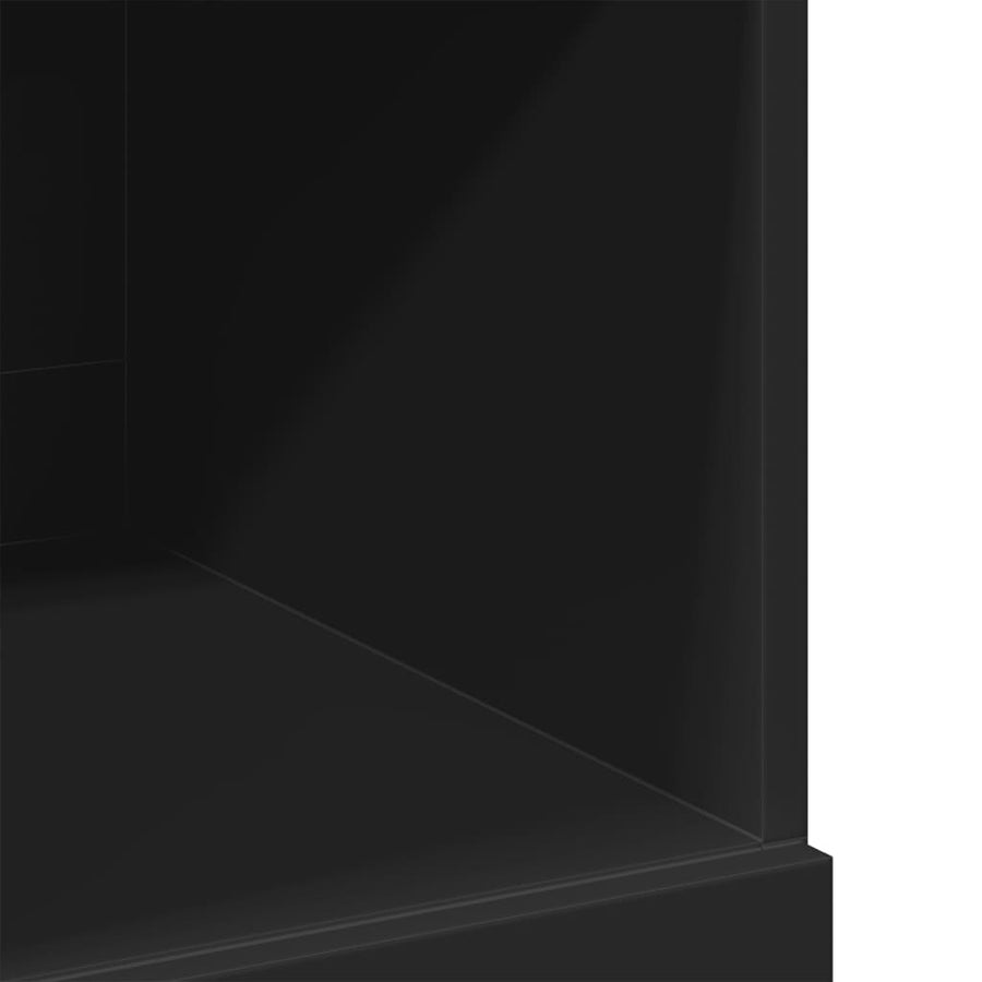 Hoge kast 80x42,5x124 cm bewerkt hout zwart