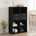 Tall cabinet 80x42.5x124 cm treated wood black