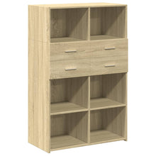 Hoge kast 80x42,5x124 cm bewerkt hout sonoma eikenkleurig