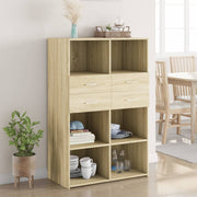 Hoge kast 80x42,5x124 cm bewerkt hout sonoma eiken