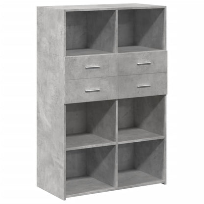 Hoge kast 80x42,5x124 cm bewerkt hout betongrijs