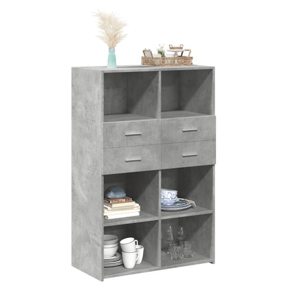 Hoge kast 80x42,5x124 cm bewerkt hout betongrijs