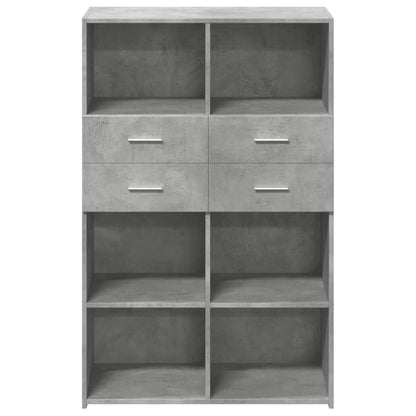 Hoge kast 80x42,5x124 cm bewerkt hout betongrijs