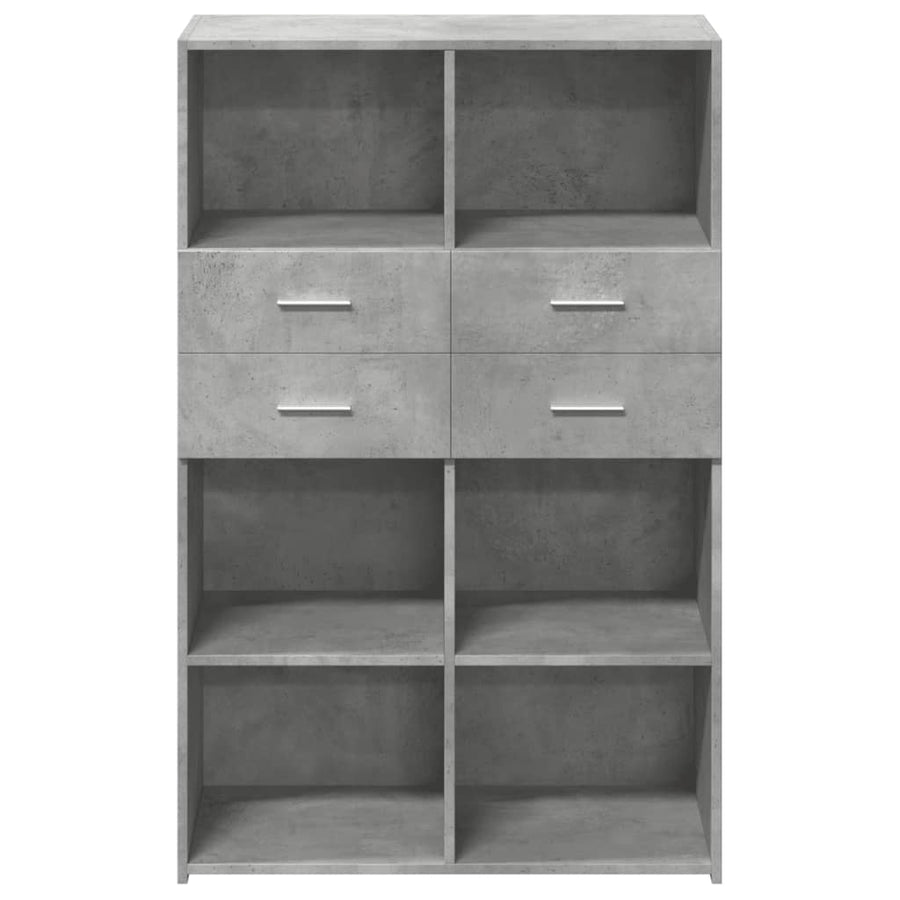 Hoge kast 80x42,5x124 cm bewerkt hout betongrijs