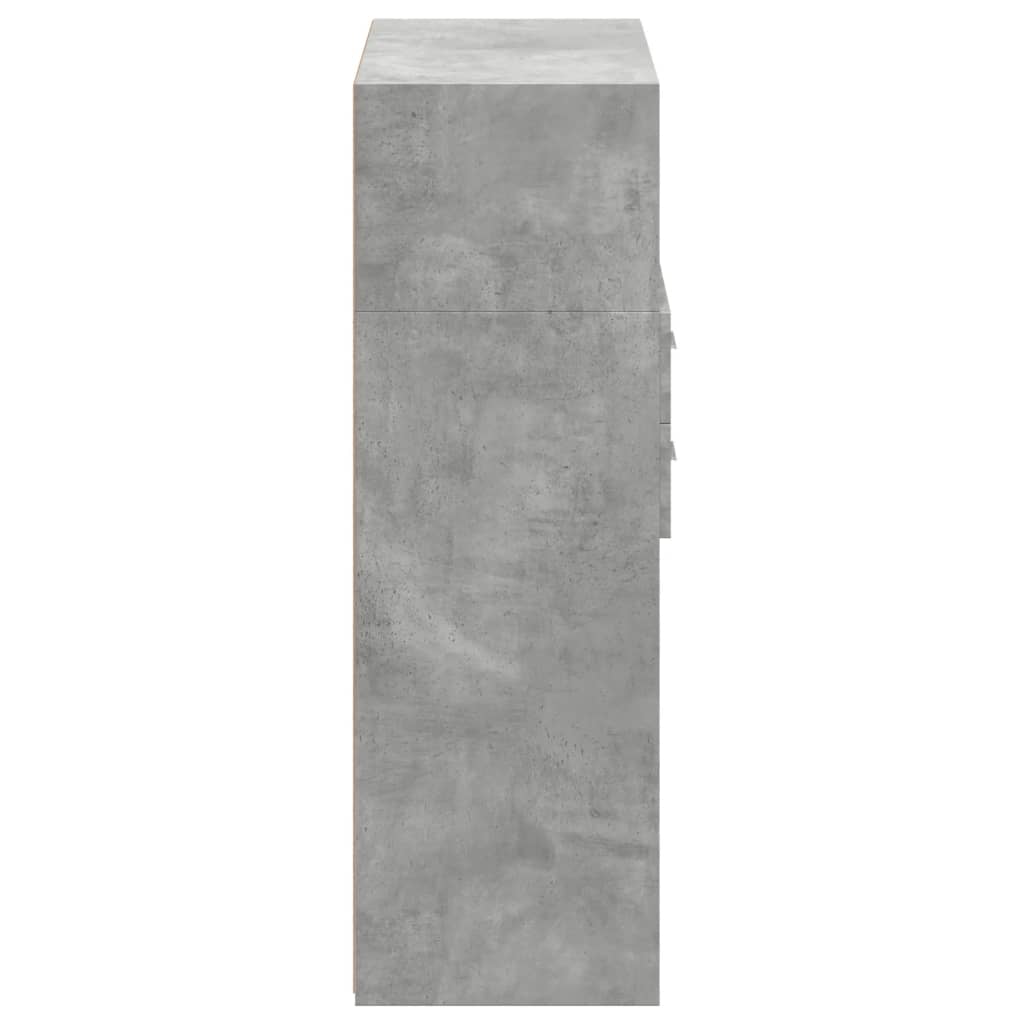 Hoge kast 80x42,5x124 cm bewerkt hout betongrijs