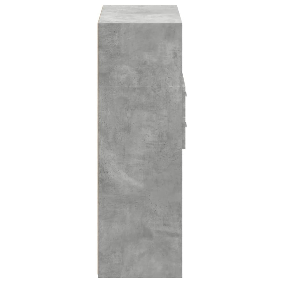 Hoge kast 80x42,5x124 cm bewerkt hout betongrijs