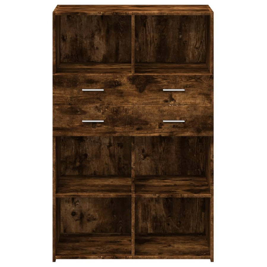 Hoge kast 80x42,5x124 cm bewerkt hout gerookt eikenkleurig