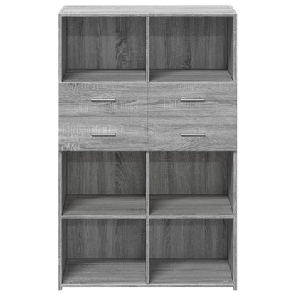 Hoge kast 80x42,5x124 cm bewerkt hout grijs sonoma eikenkleurig