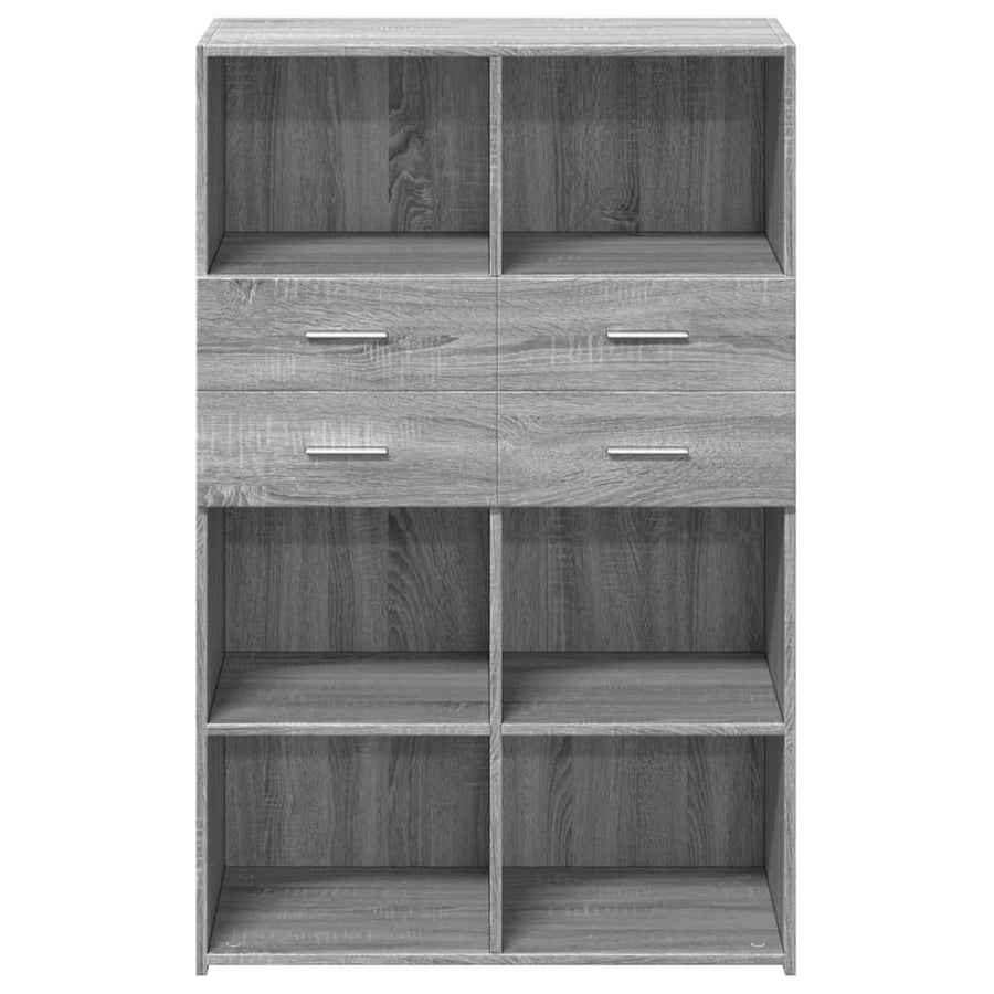 Hoge kast 80x42,5x124 cm bewerkt hout grijs sonoma eikenkleurig