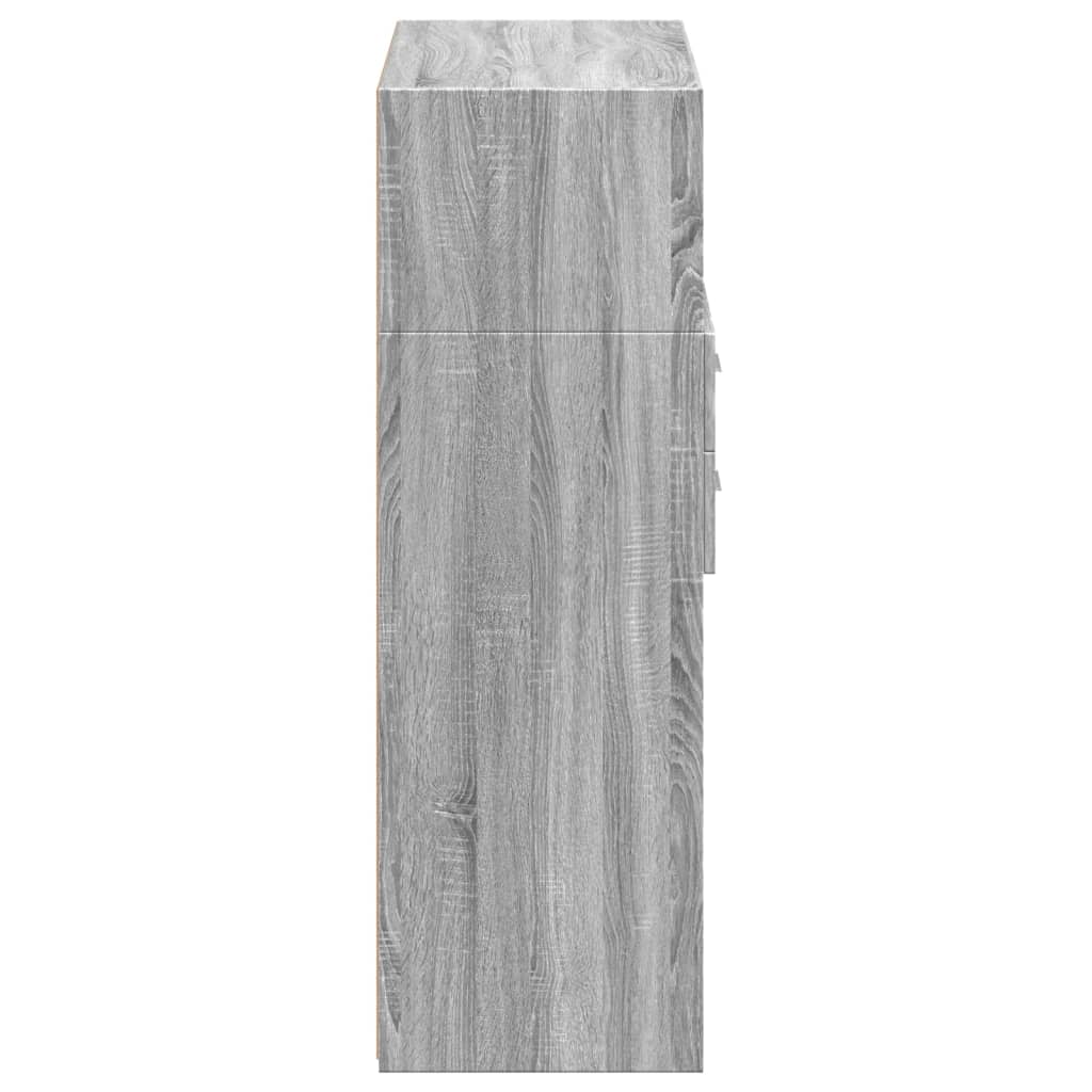 Hoge kast 80x42,5x124 cm bewerkt hout grijs sonoma eikenkleurig