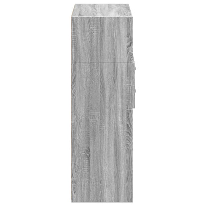 Hoge kast 80x42,5x124 cm bewerkt hout grijs sonoma eikenkleurig