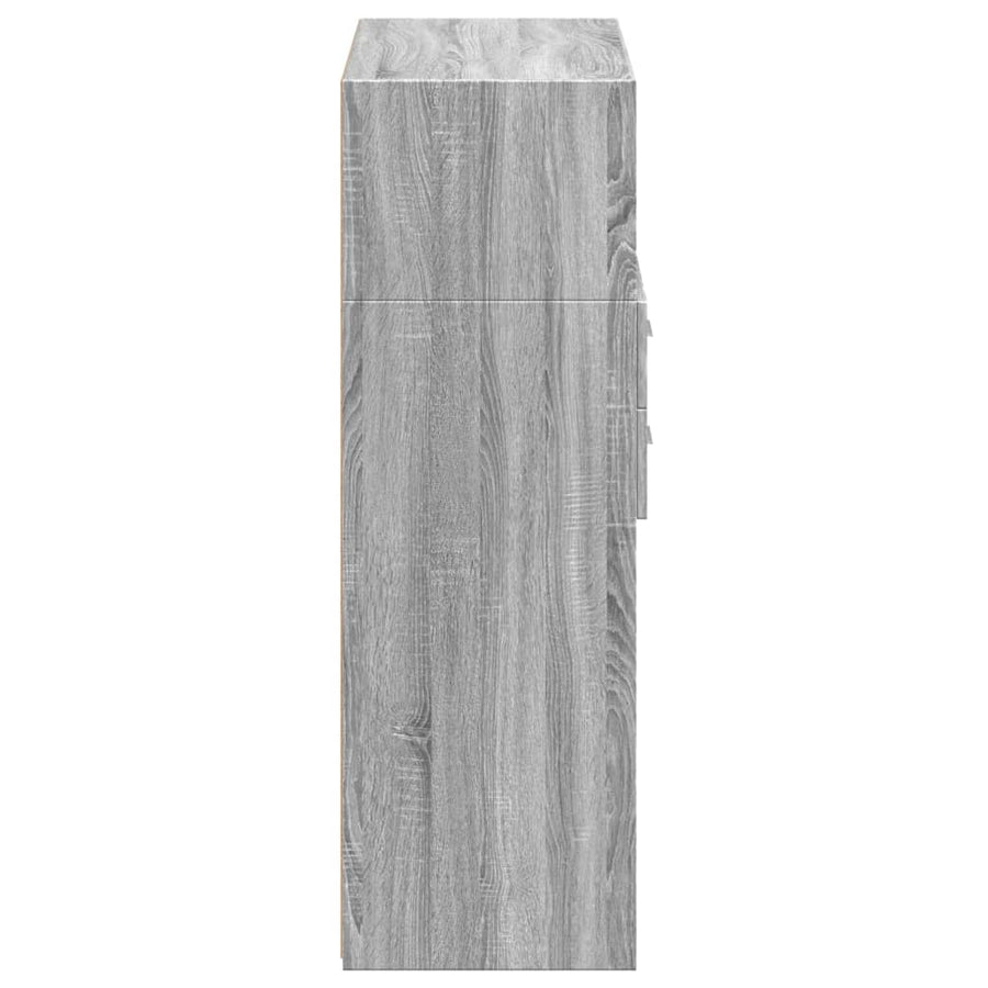 Hoge kast 80x42,5x124 cm bewerkt hout grijs sonoma eikenkleurig
