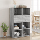 Hoge kast 80x42,5x124 cm bewerkt hout grijs sonoma