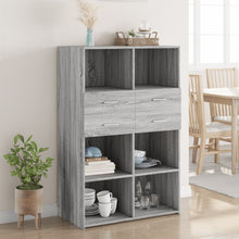 Hoge kast 80x42,5x124 cm bewerkt hout grijs sonoma eikenkleurig