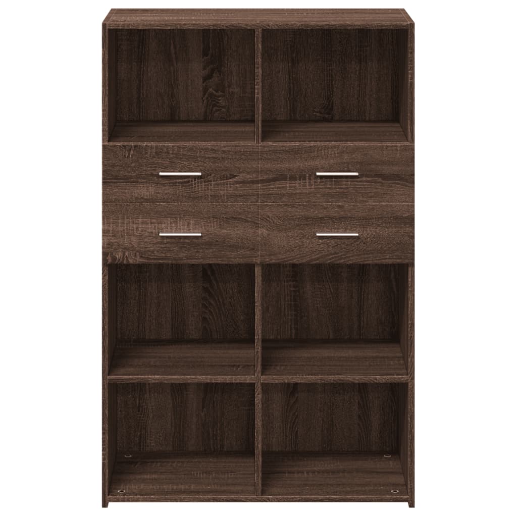 Hoge kast 80x42,5x124 cm bewerkt hout bruin eikenkleurig
