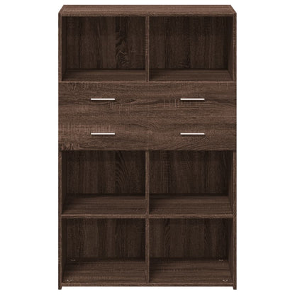 Hoge kast 80x42,5x124 cm bewerkt hout bruin eikenkleurig