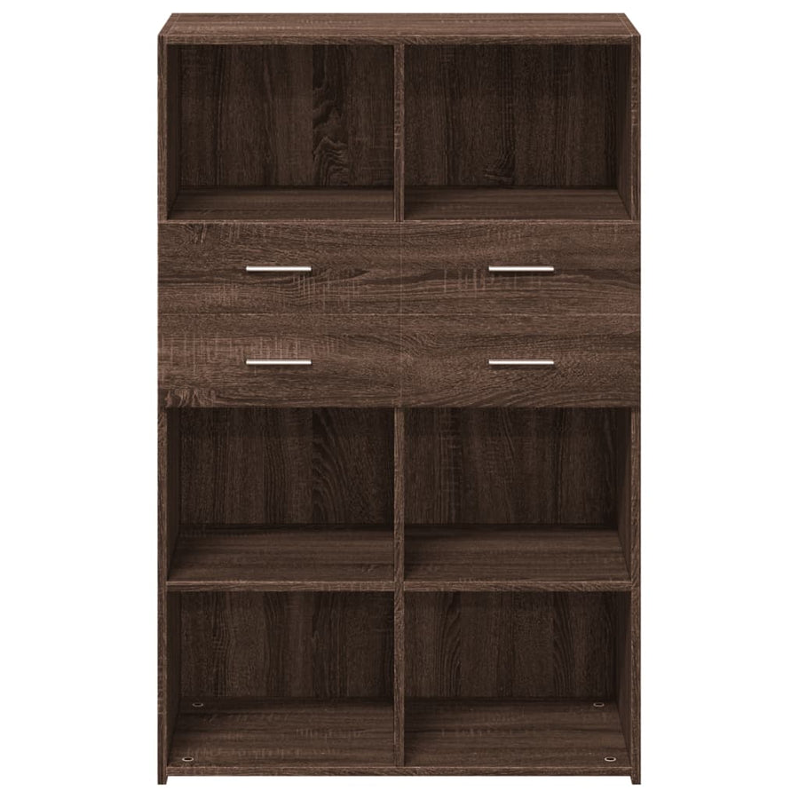 Hoge kast 80x42,5x124 cm bewerkt hout bruin eikenkleurig