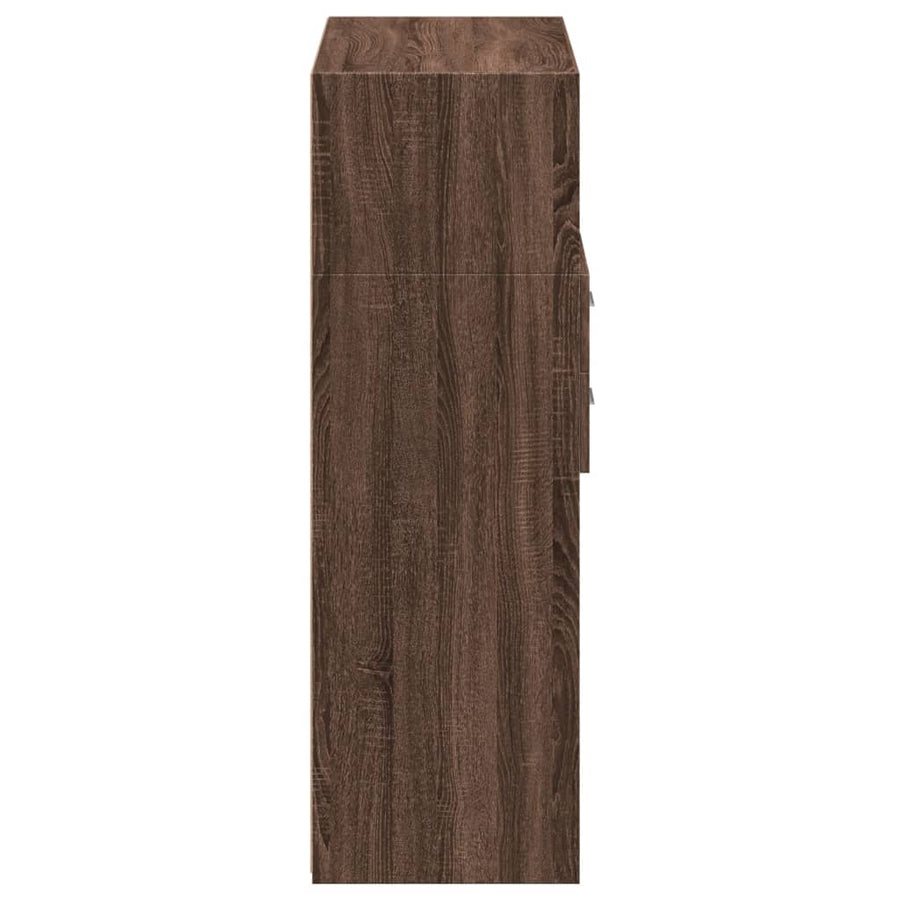 Hoge kast 80x42,5x124 cm bewerkt hout bruin eikenkleurig