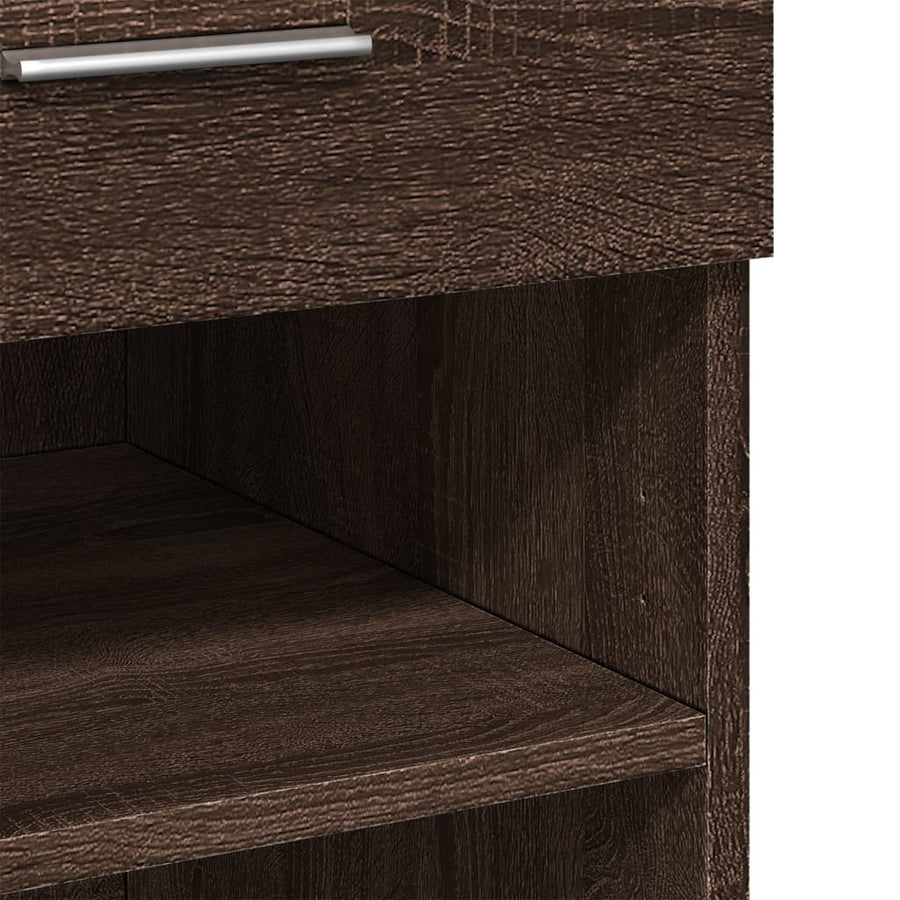 Hoge kast 80x42,5x124 cm bewerkt hout bruin eikenkleurig
