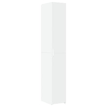 Hoge kast 30x42,5x185 cm bewerkt hout wit