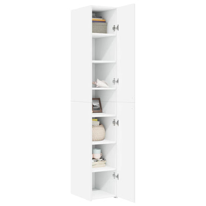 Hoge kast 30x42,5x185 cm bewerkt hout wit