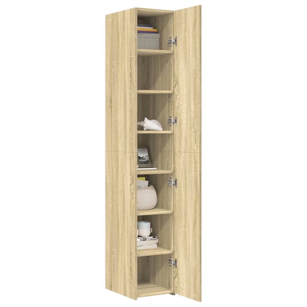 Hoge kast 30x42,5x185 cm bewerkt hout sonoma eikenkleurig