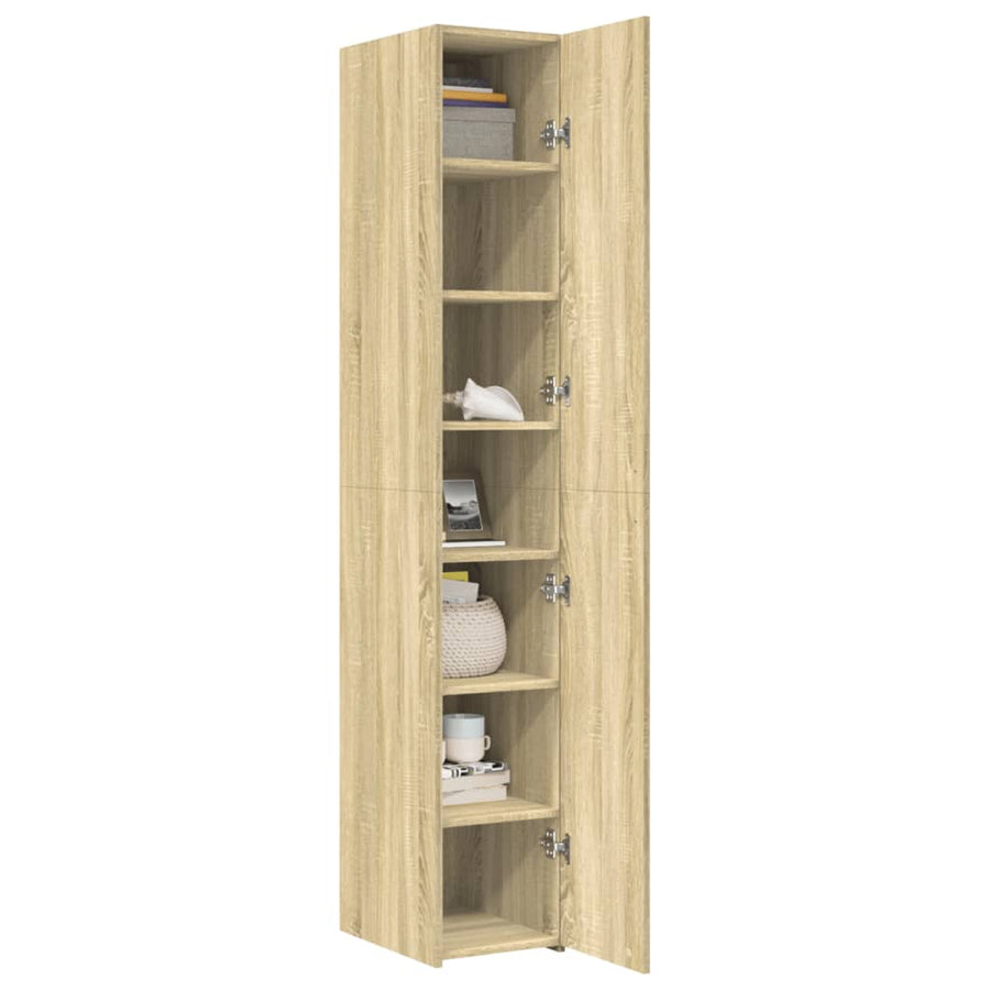 Hoge kast 30x42,5x185 cm bewerkt hout sonoma eikenkleurig