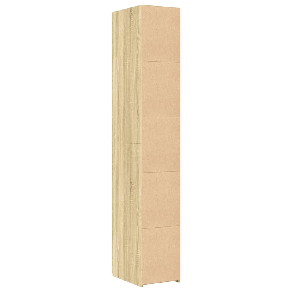 Hoge kast 30x42,5x185 cm bewerkt hout sonoma eikenkleurig