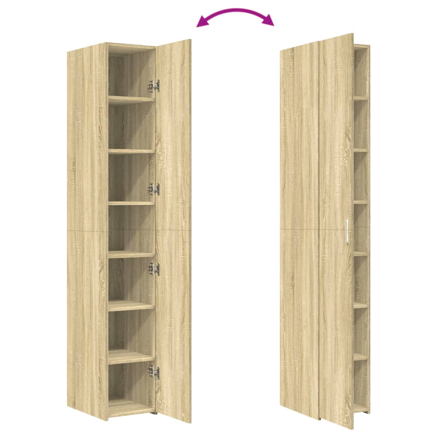 Hoge kast 30x42,5x185 cm bewerkt hout sonoma eikenkleurig