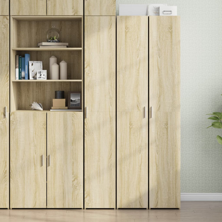 Hoge kast 30x42,5x185 cm bewerkt hout sonoma eikenkleurig