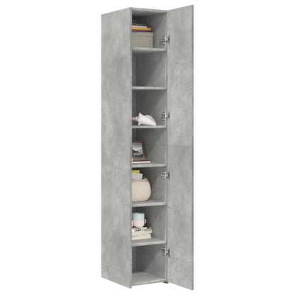 Hoge kast 30x42,5x185 cm bewerkt hout betongrijs