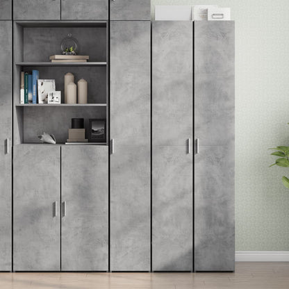 Hoge kast 30x42,5x185 cm bewerkt hout betongrijs