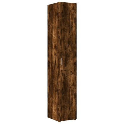 Hoge kast 30x42,5x185 cm bewerkt hout gerookt eikenkleurig