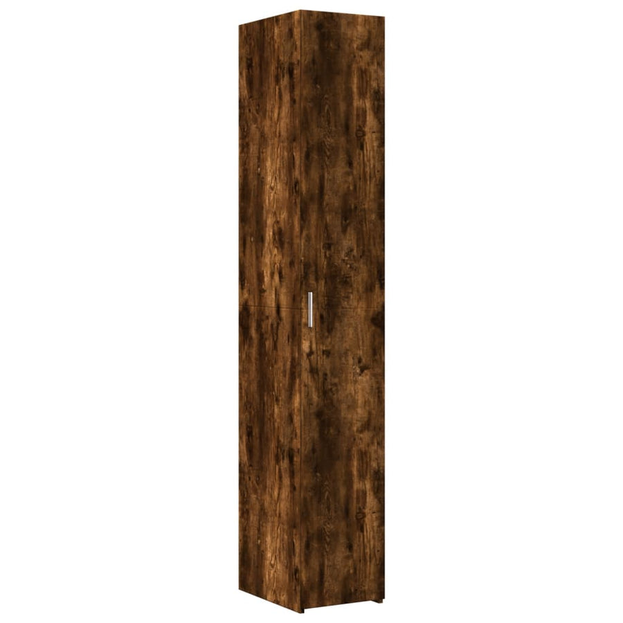Hoge kast 30x42,5x185 cm bewerkt hout gerookt eikenkleurig