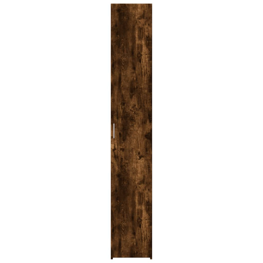Hoge kast 30x42,5x185 cm bewerkt hout gerookt eikenkleurig