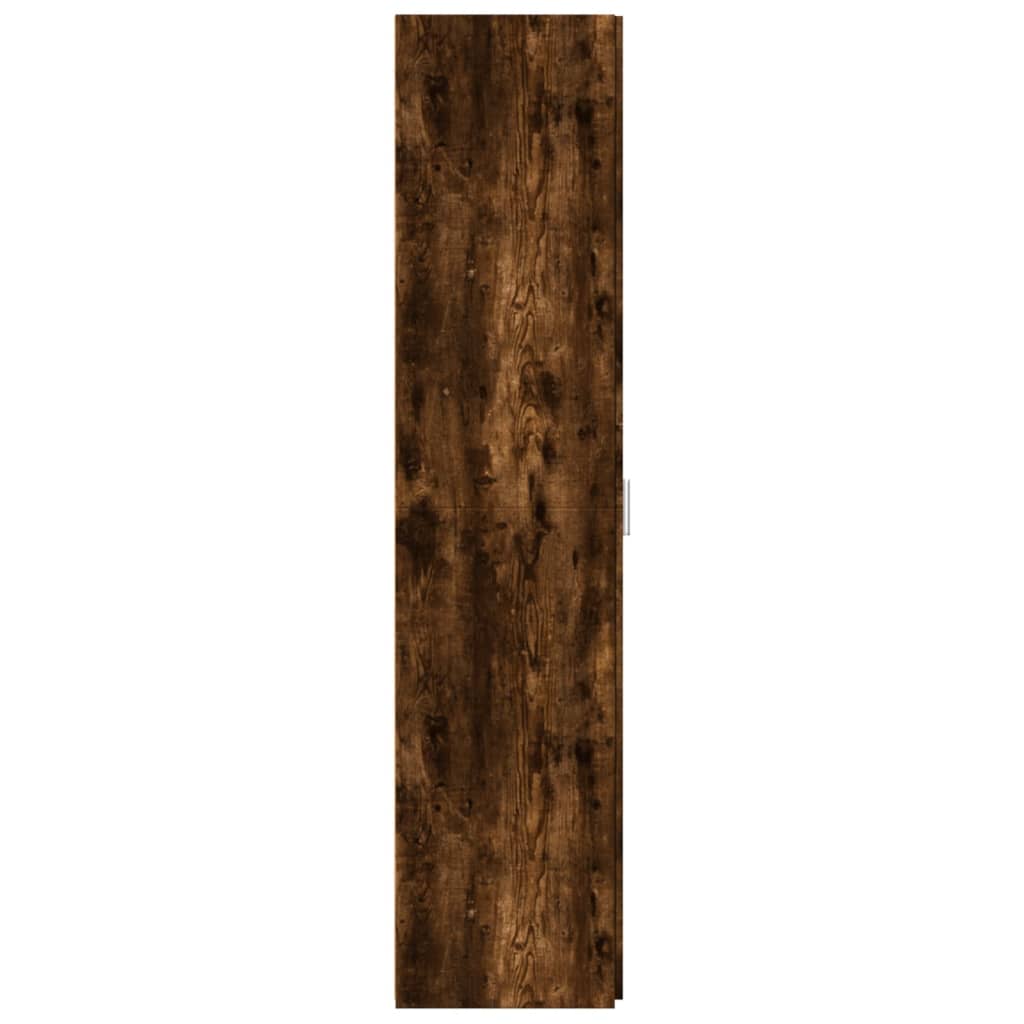 Hoge kast 30x42,5x185 cm bewerkt hout gerookt eikenkleurig