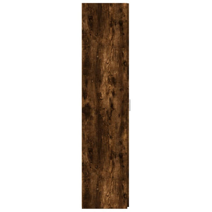 Hoge kast 30x42,5x185 cm bewerkt hout gerookt eikenkleurig