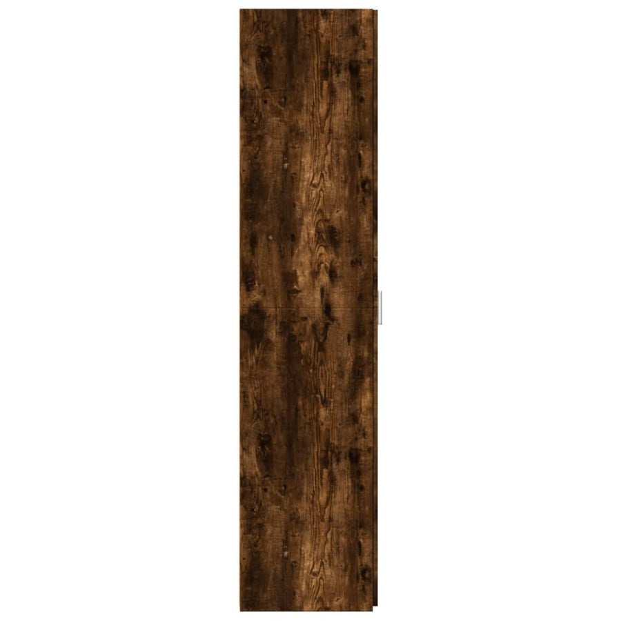 Hoge kast 30x42,5x185 cm bewerkt hout gerookt eikenkleurig