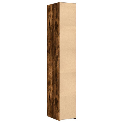 Hoge kast 30x42,5x185 cm bewerkt hout gerookt eikenkleurig