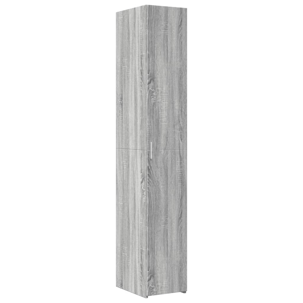 Hoge kast 30x42,5x185 cm bewerkt hout grijs sonoma eikenkleur