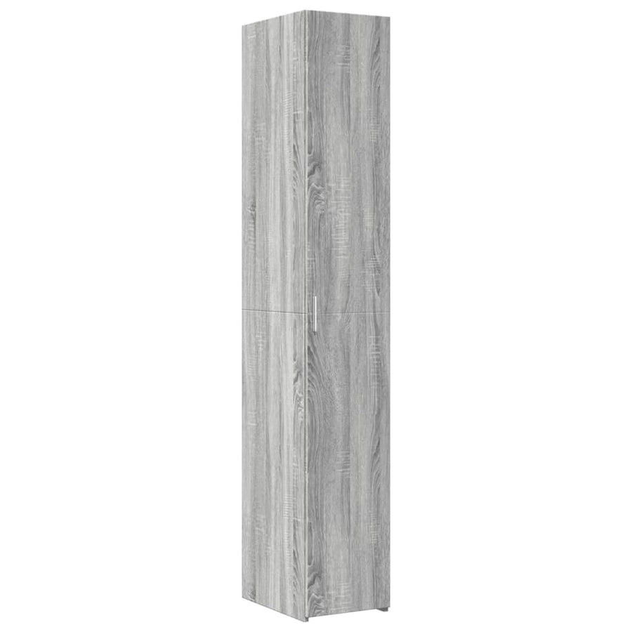 Hoge kast 30x42,5x185 cm bewerkt hout grijs sonoma eikenkleur