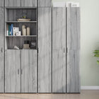 Hoge kast 30x42,5x185 cm bewerkt hout grijs