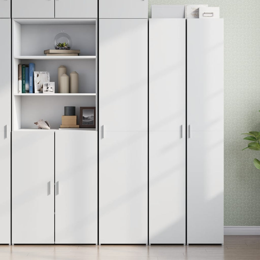 Hoge kast 40x42,5x185 cm bewerkt hout wit
